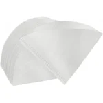 Close-up of single coffee paper filter shape and texture