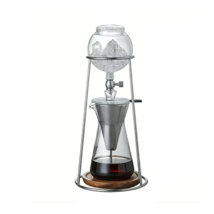 Cold brew maker disassembled showing filter and chamber