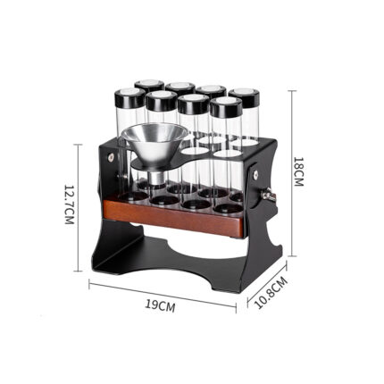 Close-up of funnel included with coffee bean storage set