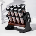 Coffee bean storage set filled with different coffee varieties