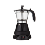 Black electric moka pot 300ml 6 cup espresso maker in Bangladesh