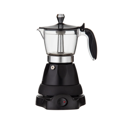 Black electric moka pot 300ml 6 cup espresso maker in Bangladesh