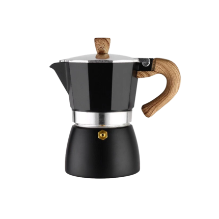 Black coated moka pot 150ml stovetop espresso maker in Bangladesh