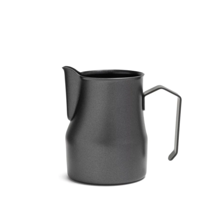 Black coated milk pitcher steaming jug in Bangladesh