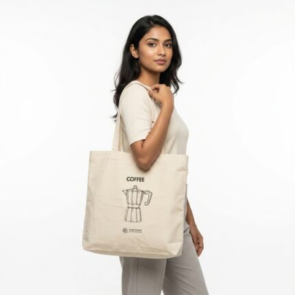 Tote Bag Carrying Coffee and Groceries