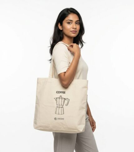 Tote Bag Carrying Coffee and Groceries
