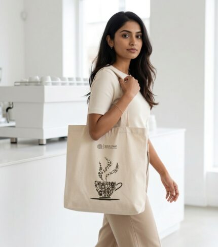 Gold Coast Coffee Tote Bag Flat Lay