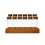 Personalized Coffee Bean Storage System — 12 Glass Espresso Dosing Tubes with Wooden Base | Delivery All Over Bangladesh