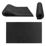 Rubber bar mat under home espresso machine with coffee cups – home barista setup Bangladesh – Gold Coast Coffee Roasters
