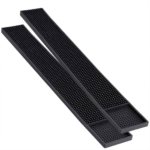 Rubber bar mat under home espresso machine with coffee cups and pitcher – home barista setup Bangladesh