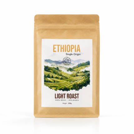 Ethiopian Single Origin Light Roast 100% Arabica Coffee Beans 250g by Gold Coast Coffee Roasters