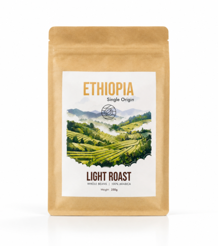 Ethiopian Single Origin Light Roast 100% Arabica Coffee Beans 250g by Gold Coast Coffee Roasters