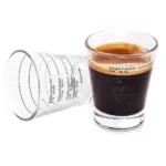 45ml shot glass beside Gold Coast coffee beans